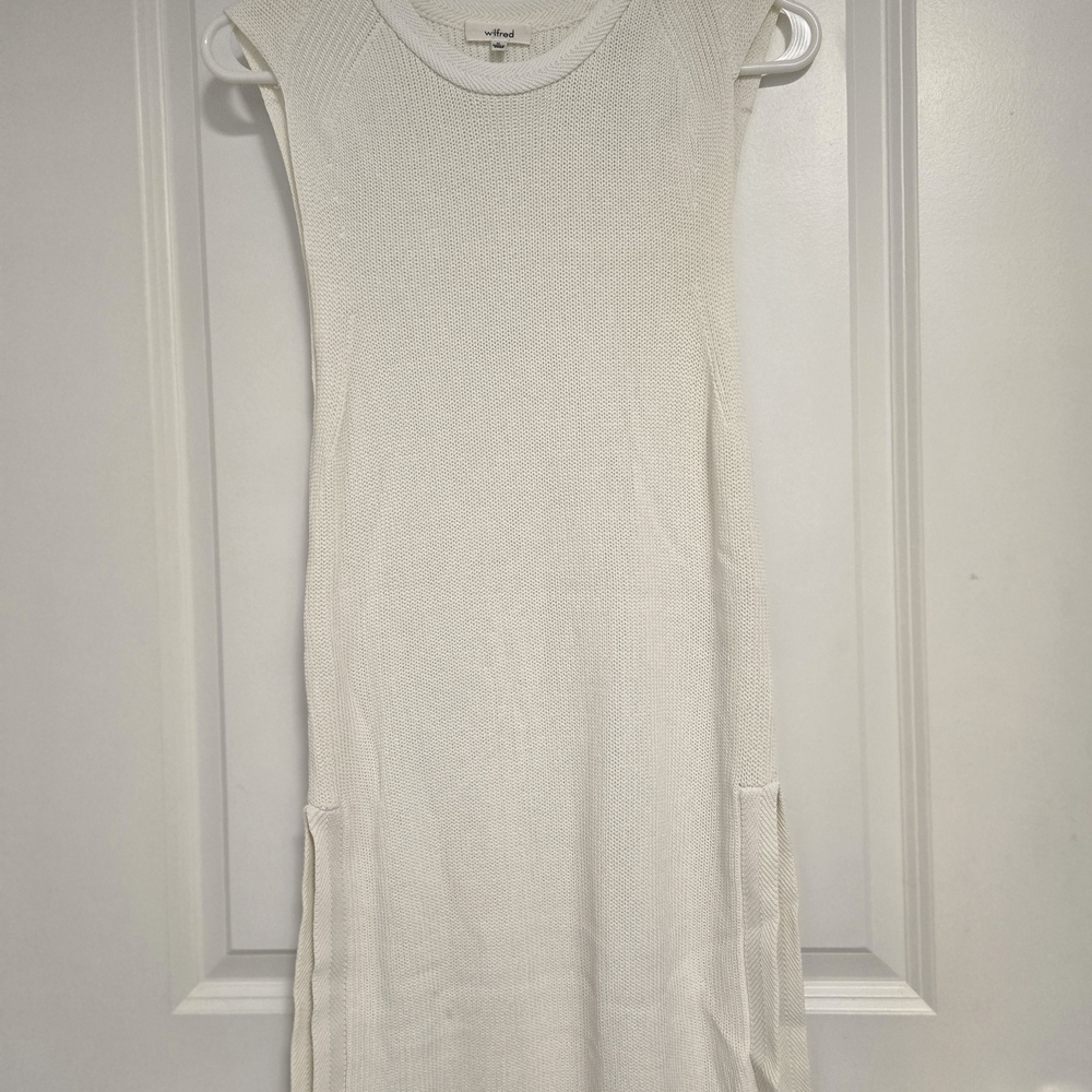 Wilfred Cream Knit Midi Dress